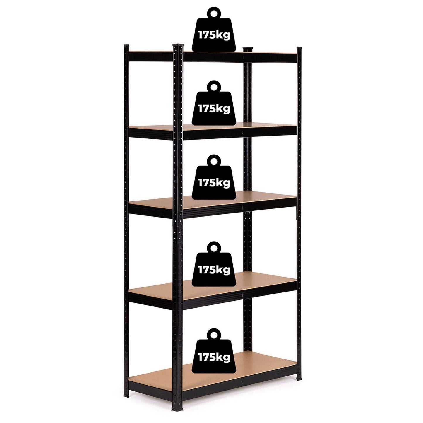 Metal Storage Shelf 180x90x40 cm for Garage or Basement, 5 Shelves, 875 kg Capacity ModernHome