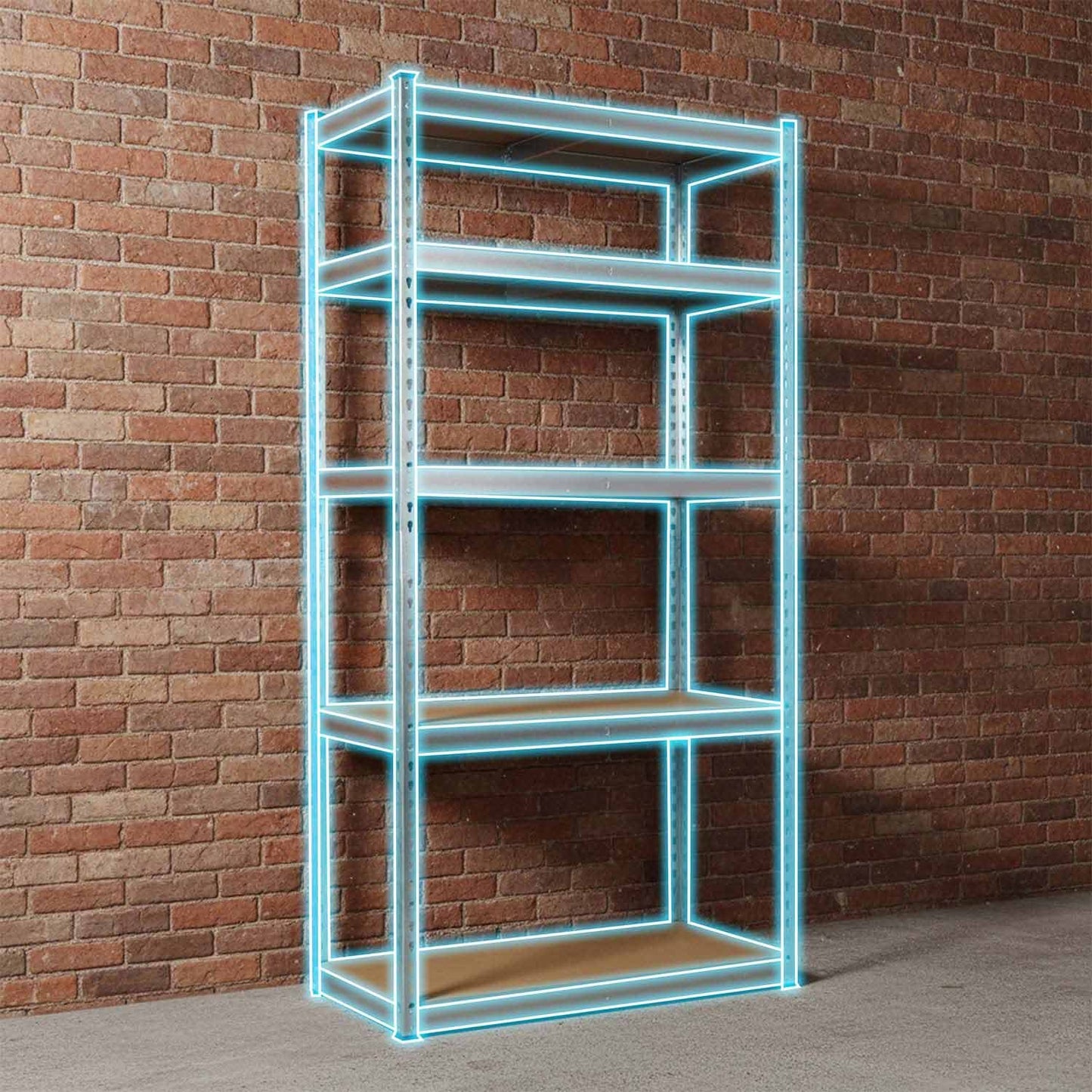 Metal Storage Shelf, 183x90x40 cm, 5 MDF Shelves