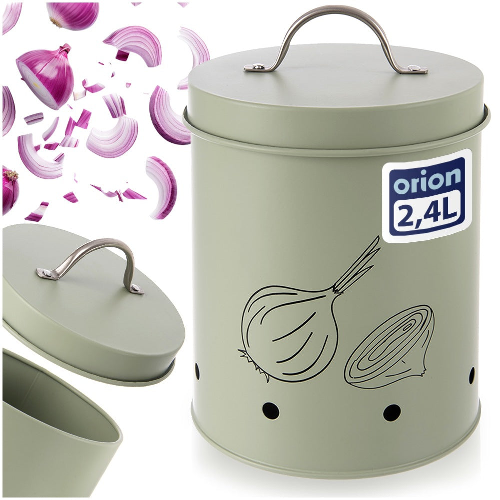 Metal Vegetable & Fruit Container, Green, 2.4L