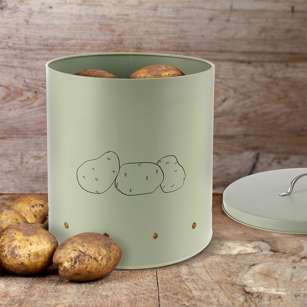 Metal Vegetable & Fruit Container, Green, 8.7L
