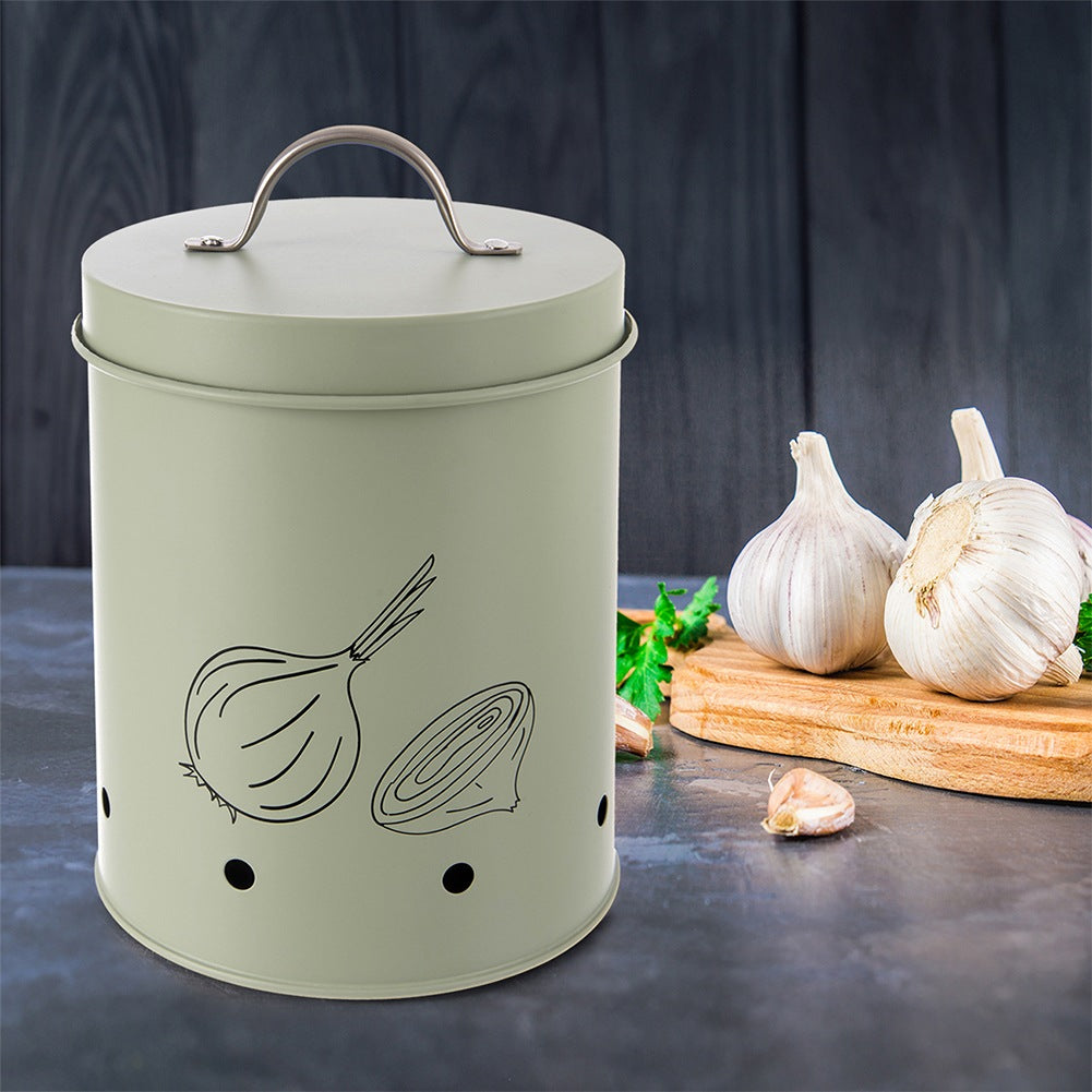 Metal Vegetable and Fruit Container, Green, 1.4L