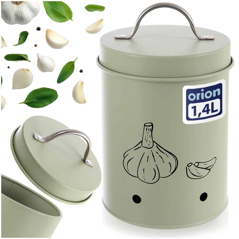 Metal Vegetable and Fruit Container, Green, 1.4L