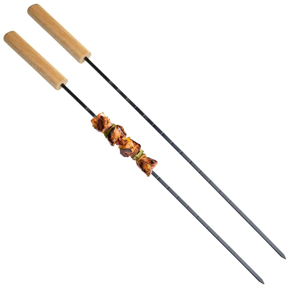 Metal barbecue skewer set with non-stick for vegetables and meat