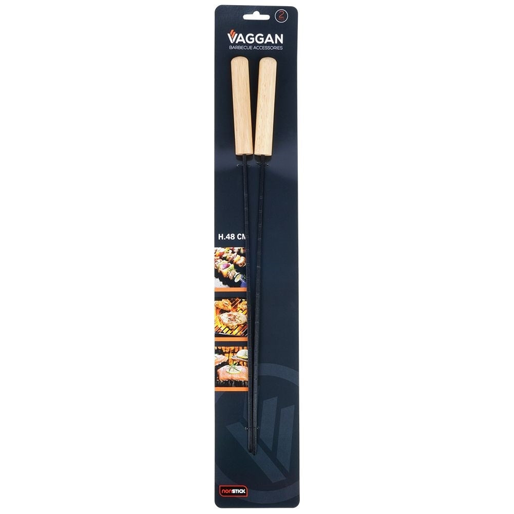 Metal barbecue skewer set with non-stick for vegetables and meat