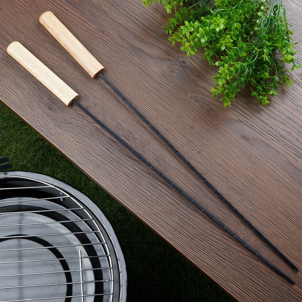 Metal barbecue skewer set with non-stick for vegetables and meat