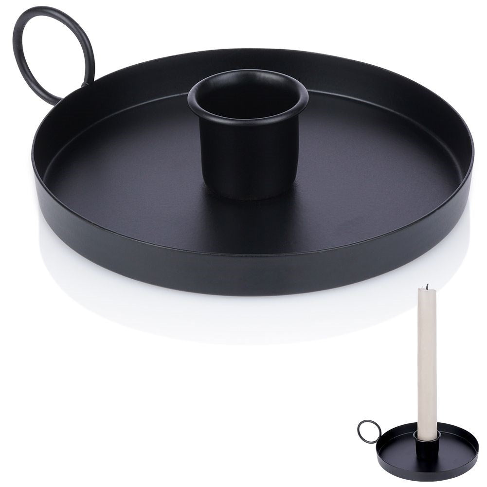 Metal candle holder with handle for easy movement