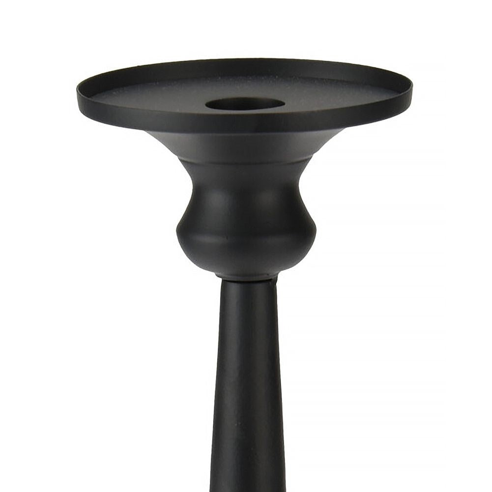Metal candlestick with matt black finish, for candles up to 9.5 cm