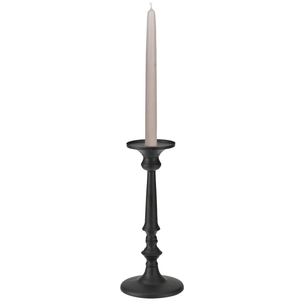 Metal candlestick with matt black finish, for candles up to 9.5 cm