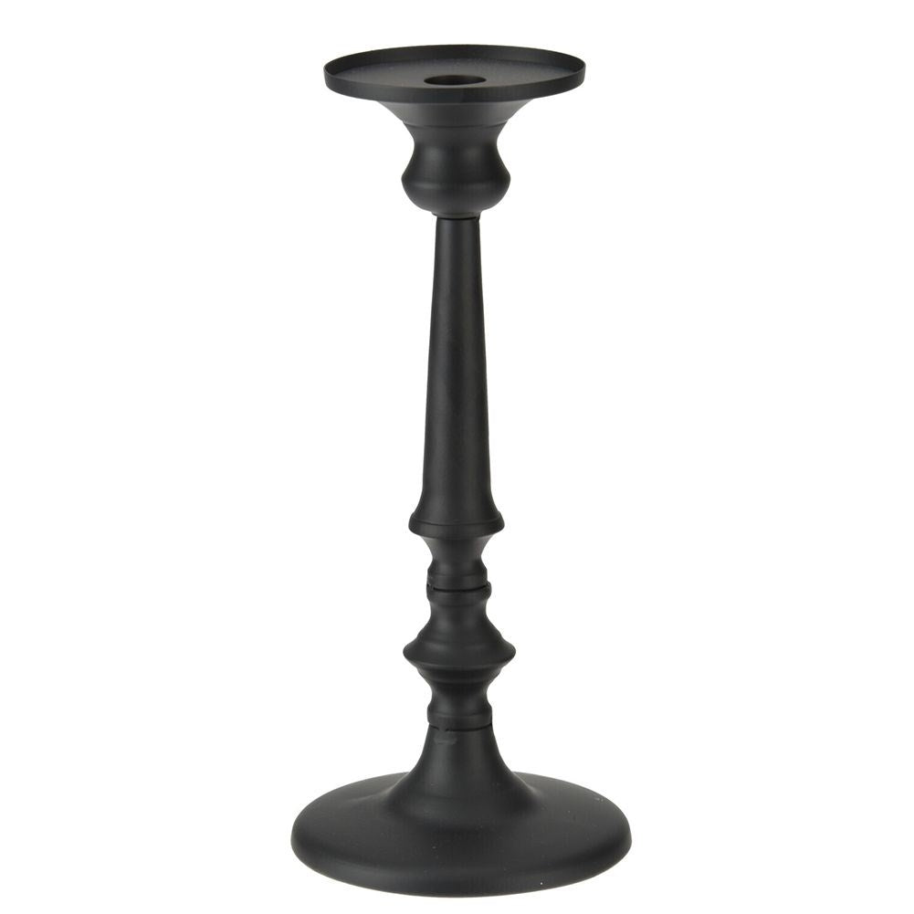 Metal candlestick with matt black finish, for candles up to 9.5 cm