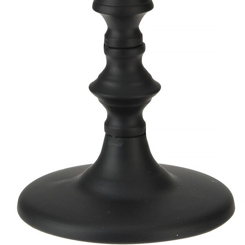 Metal candlestick with matt black finish, for candles up to 9.5 cm