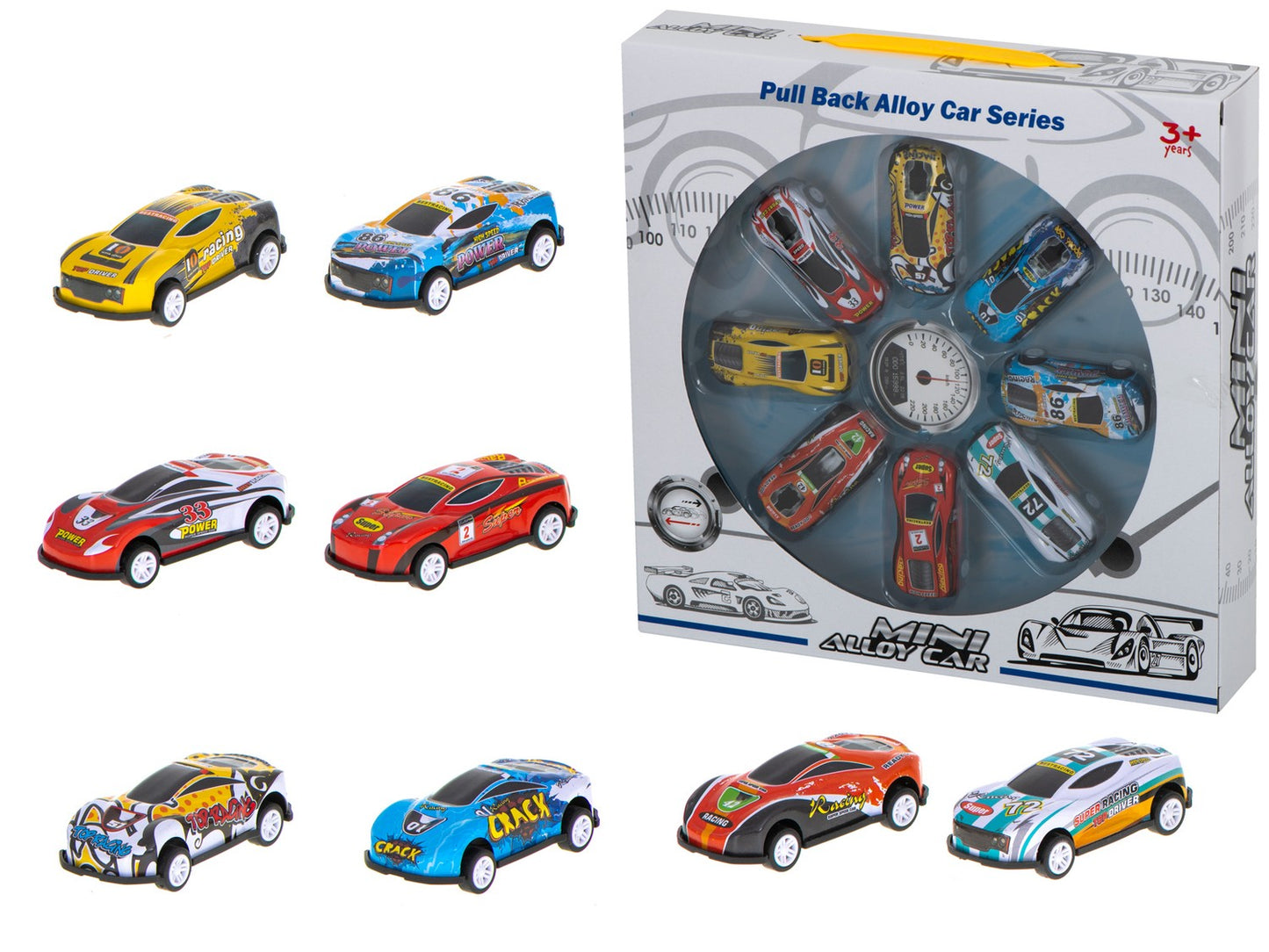 Metal car set of 8 cars