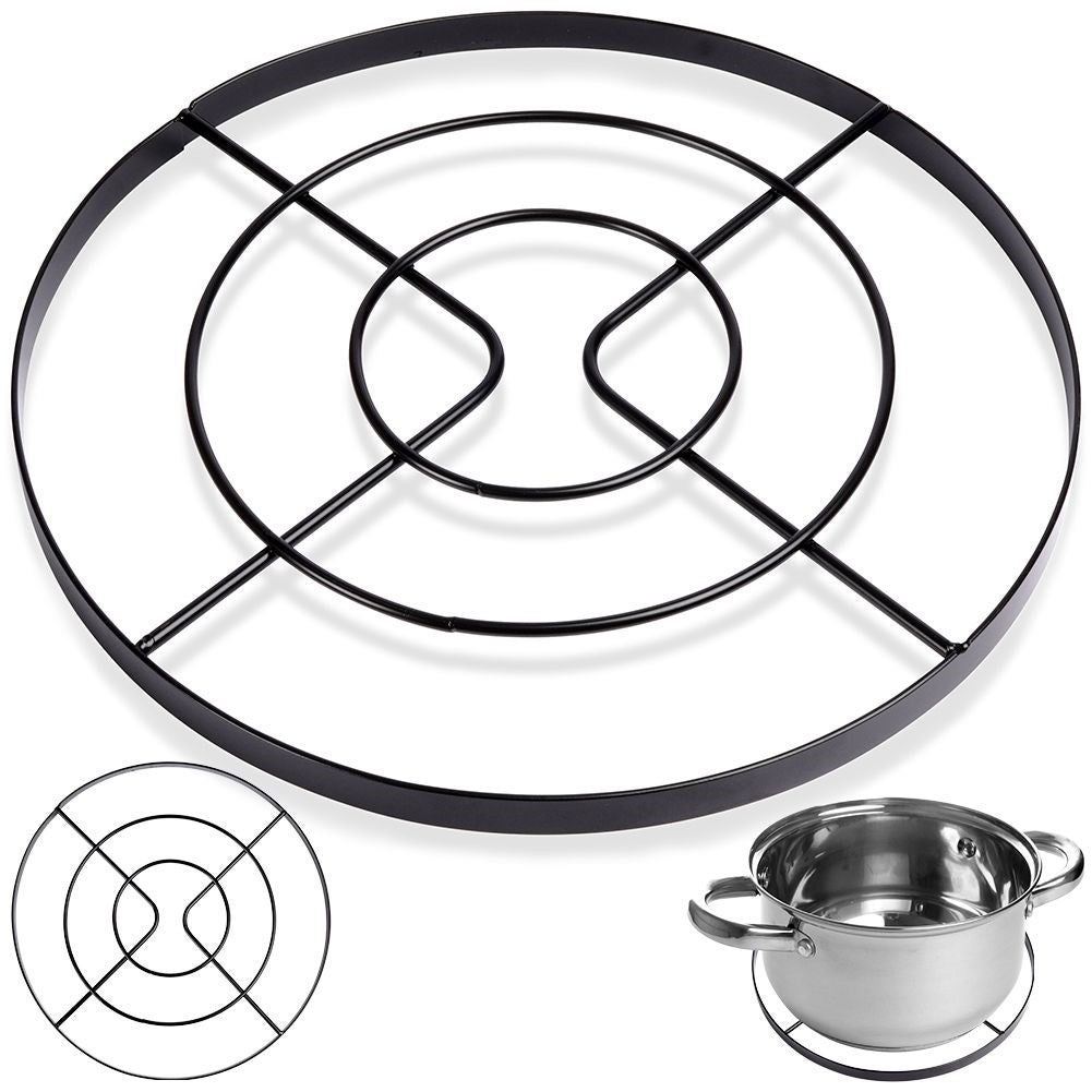 Metal coasters protect tables from hot pots and pans