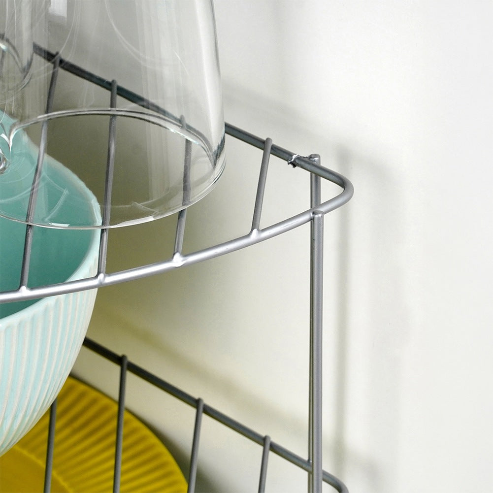 Metal corner kitchen shelf, gray, 23x23x21.5 cm