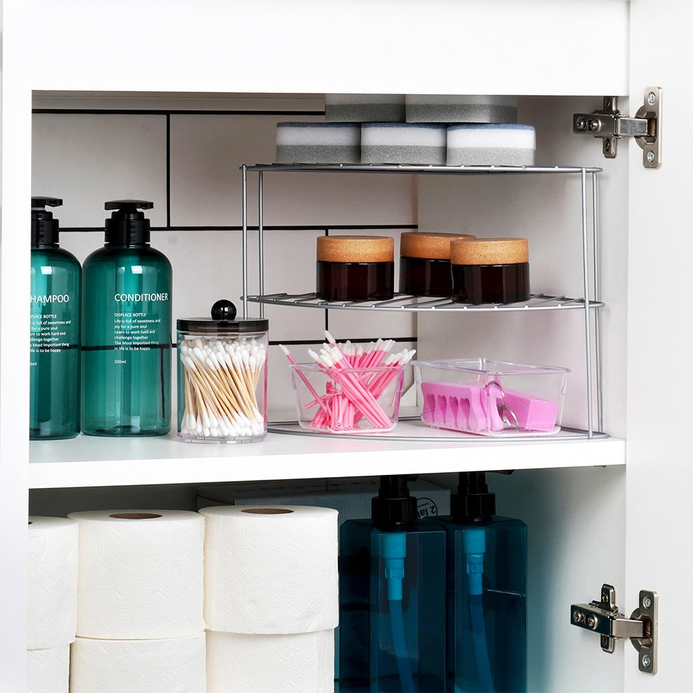 Metal corner kitchen shelf, gray, 23x23x21.5 cm