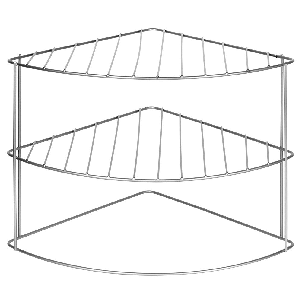 Metal corner kitchen shelf, gray, 23x23x21.5 cm