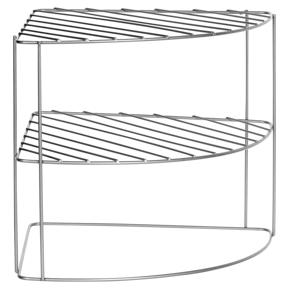 Metal corner kitchen shelf, gray, 23x23x21.5 cm