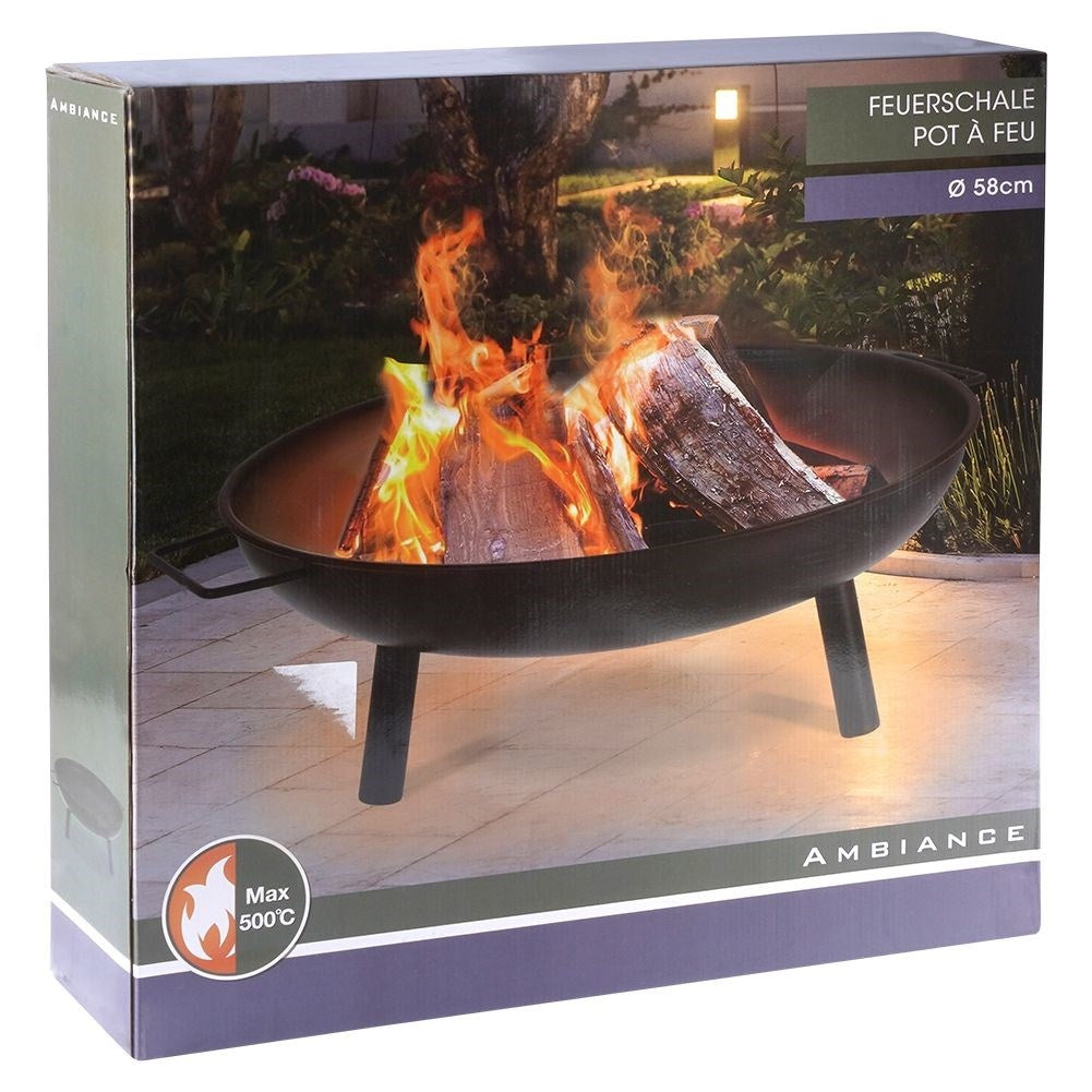 Metal fireplace with handle - Safe for garden & terrace
