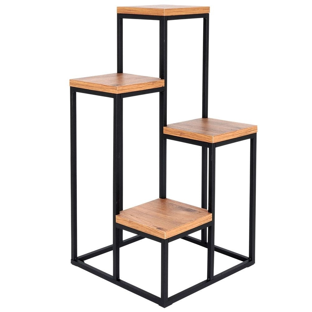 Metal flower stand with 4 levels for potted plants