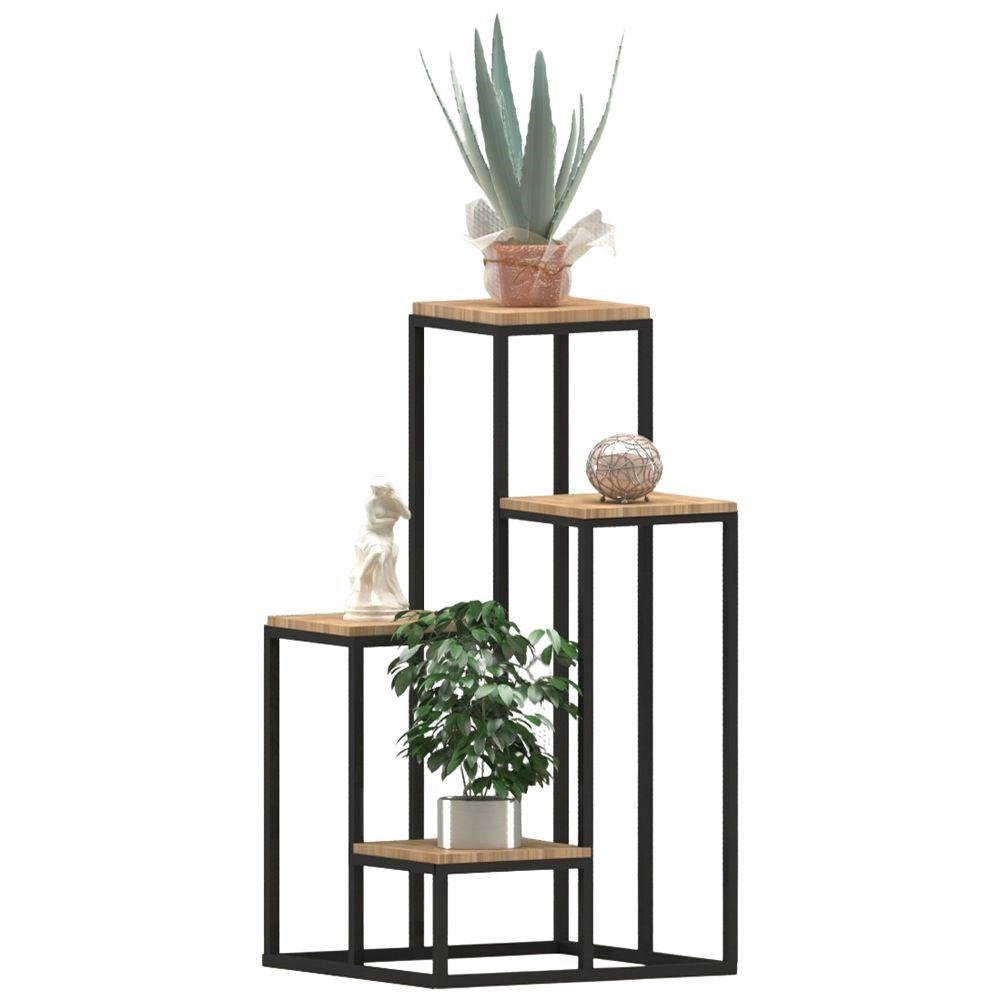 Metal flower stand with 4 levels for potted plants