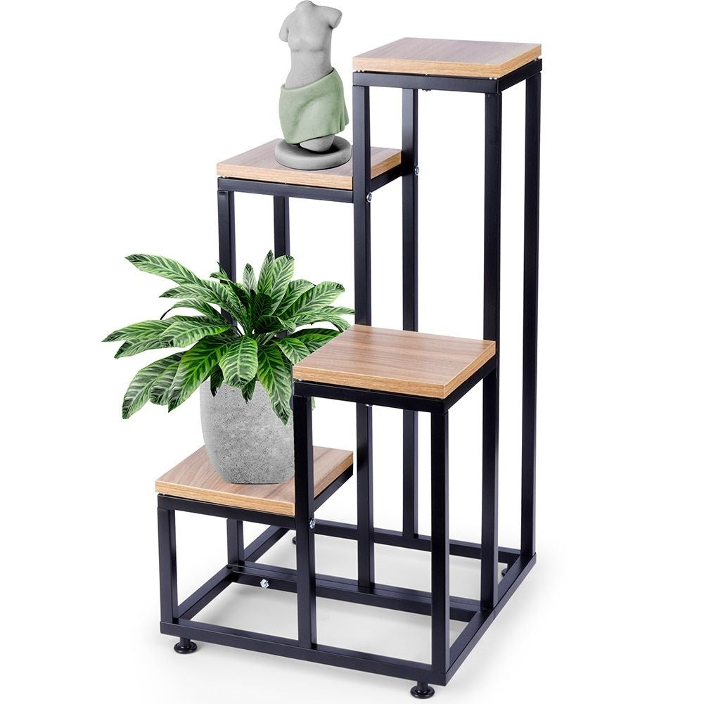 Metal flower stand with 4 levels, industrial style