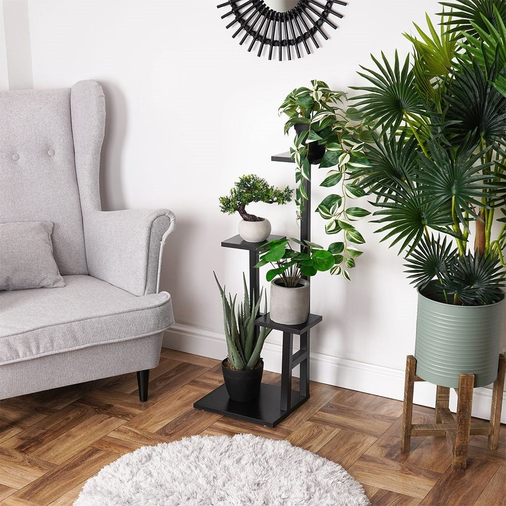 Metal flower stand with 4 levels, industrial style