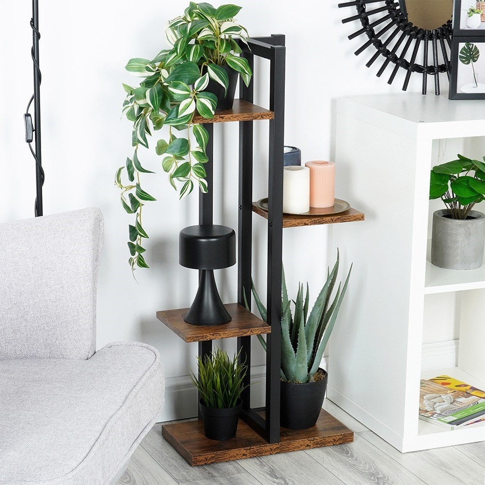 Metal flower stand with 5 places and industrial style