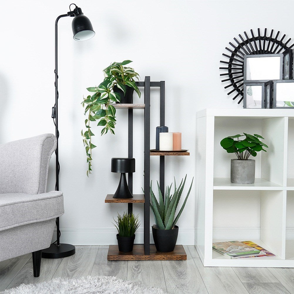 Metal flower stand with 5 places and industrial style
