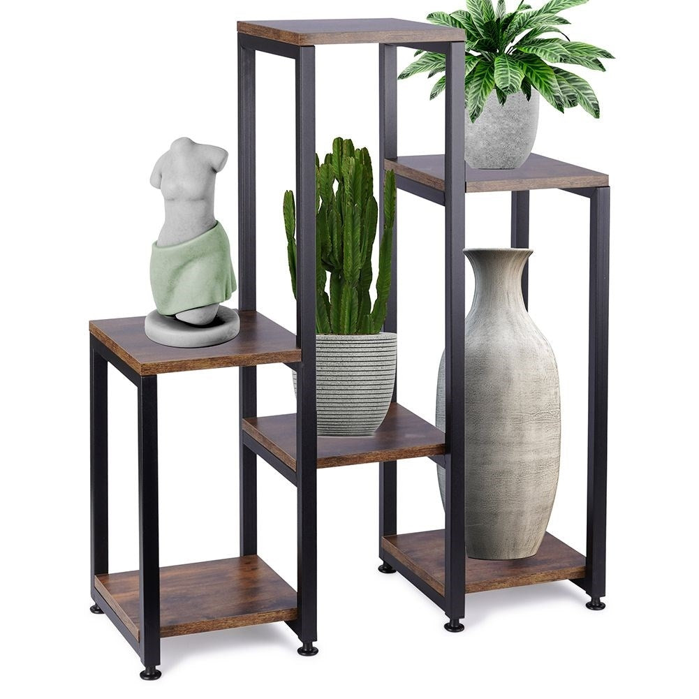 Metal flower stand with 6 levels, industrial style