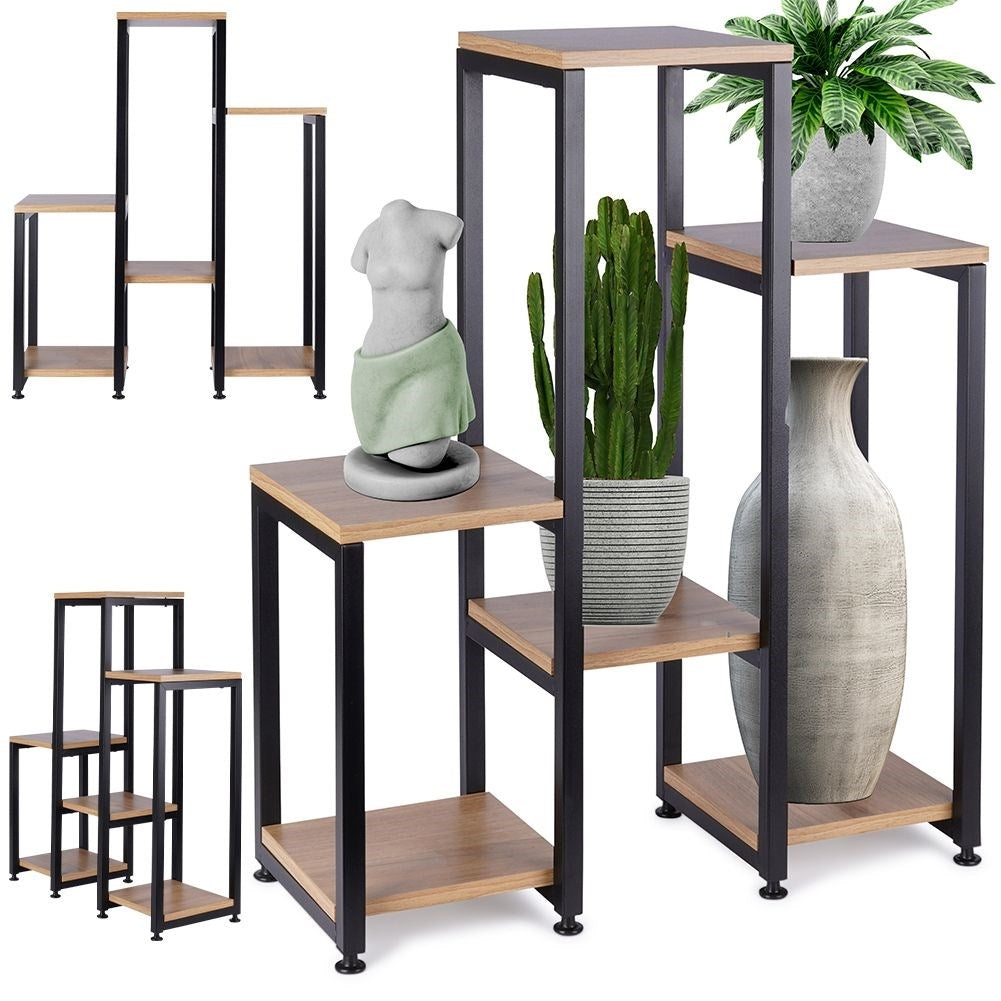 Metal flower stand with 6 levels, industrial style