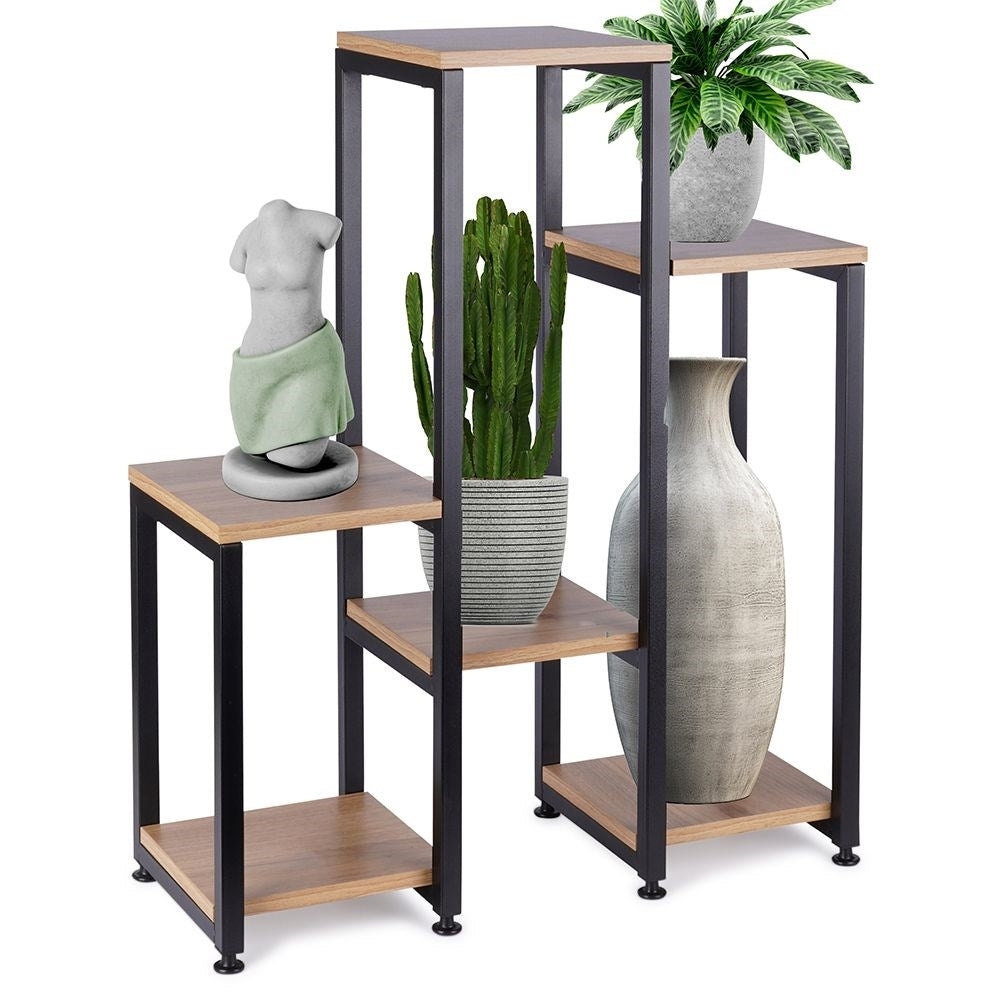 Metal flower stand with 6 levels, industrial style
