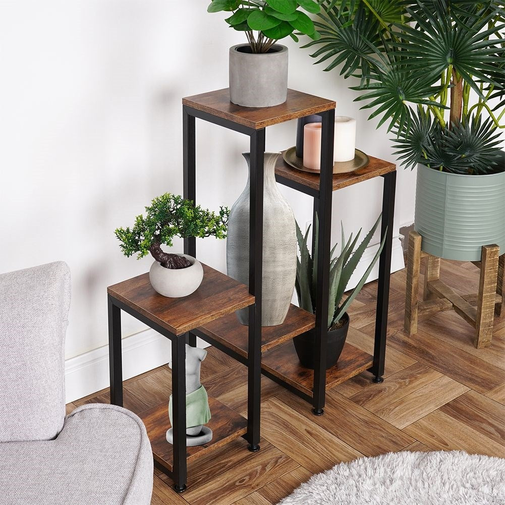 Metal flower stand with 6 levels, industrial style