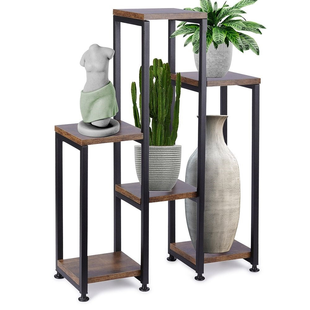 Metal flower stand with 6 levels in industrial style