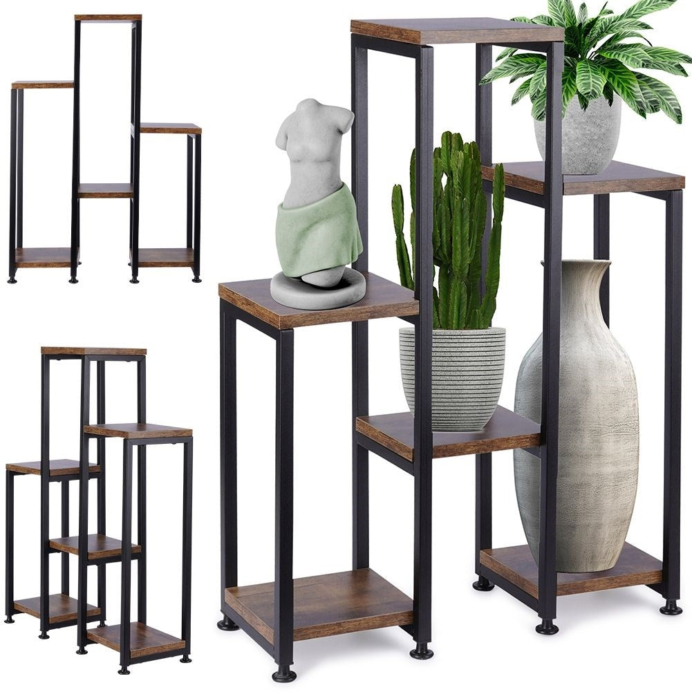 Metal flower stand with 6 levels in industrial style