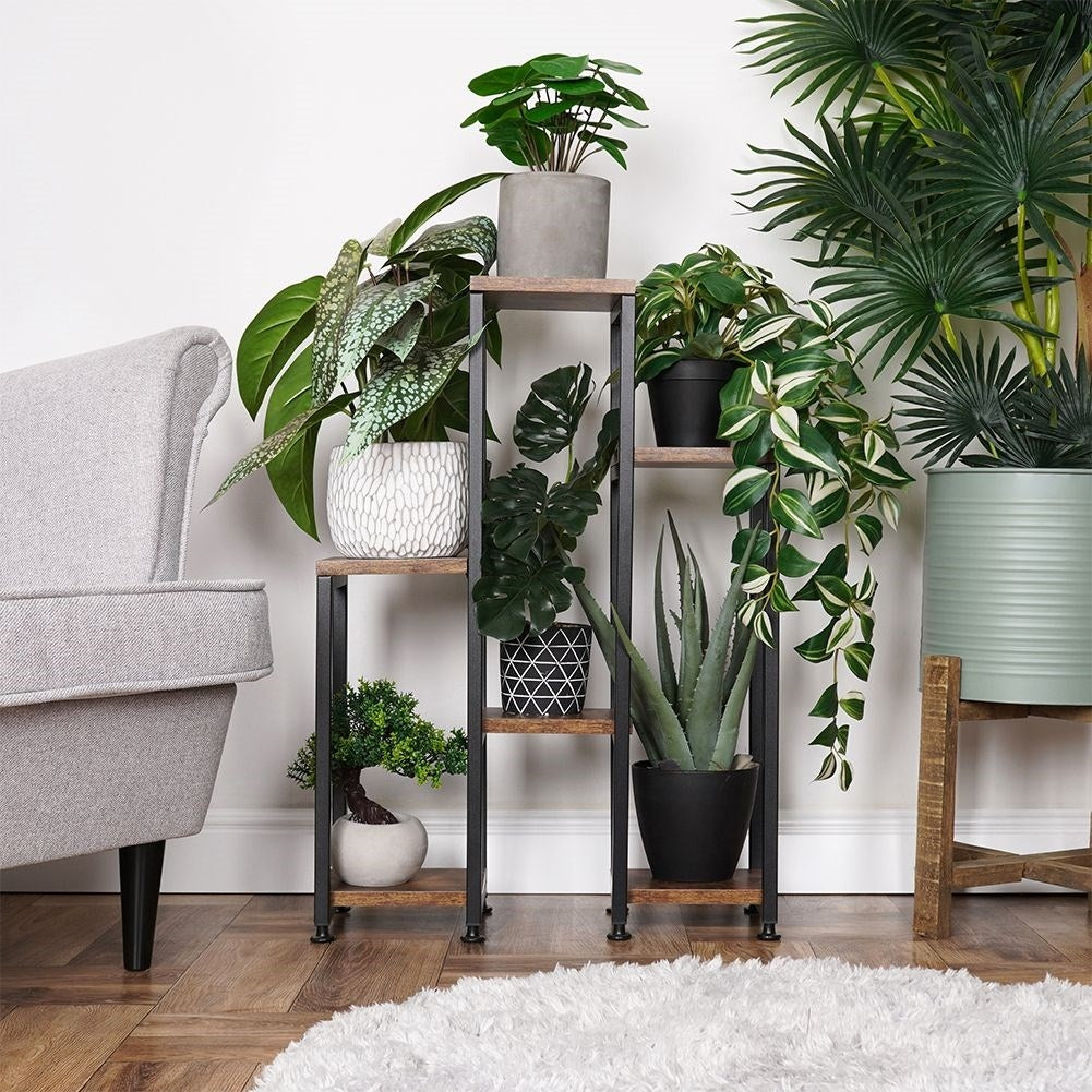 Metal flower stand with 6 levels in industrial style