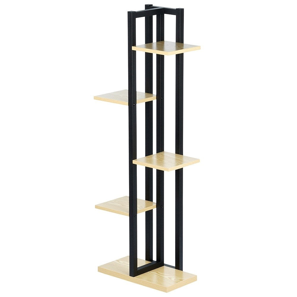Metal flower stand with 6 pot slots, industrial style