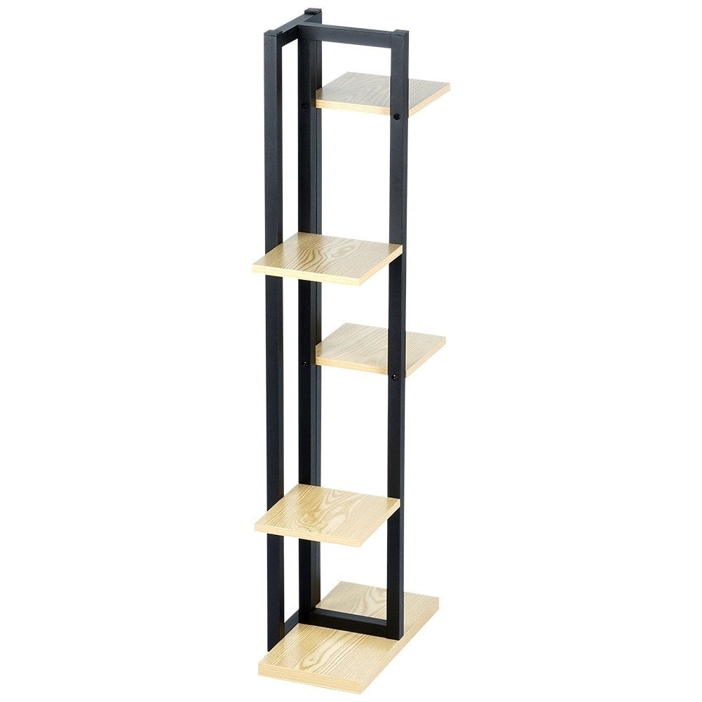 Metal flower stand with 6 pot slots, industrial style
