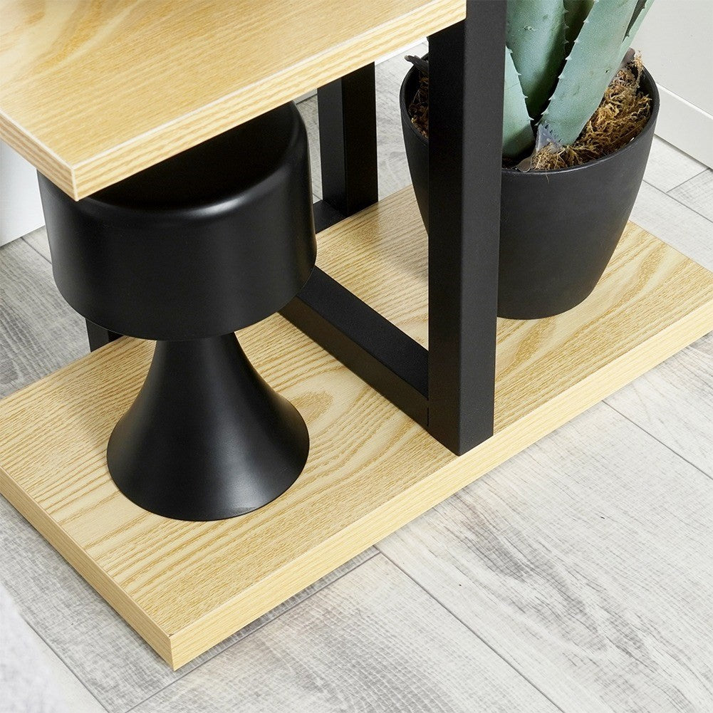 Metal flower stand with 6 pot slots, industrial style