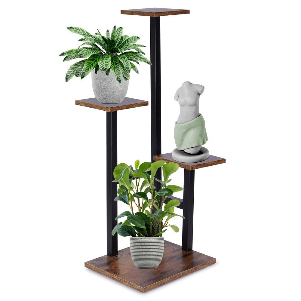 Metal flower stand with four tiers, industrial style