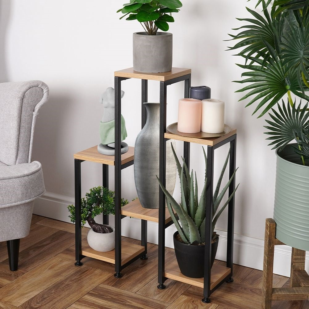 Metal flower stand with six levels for plants