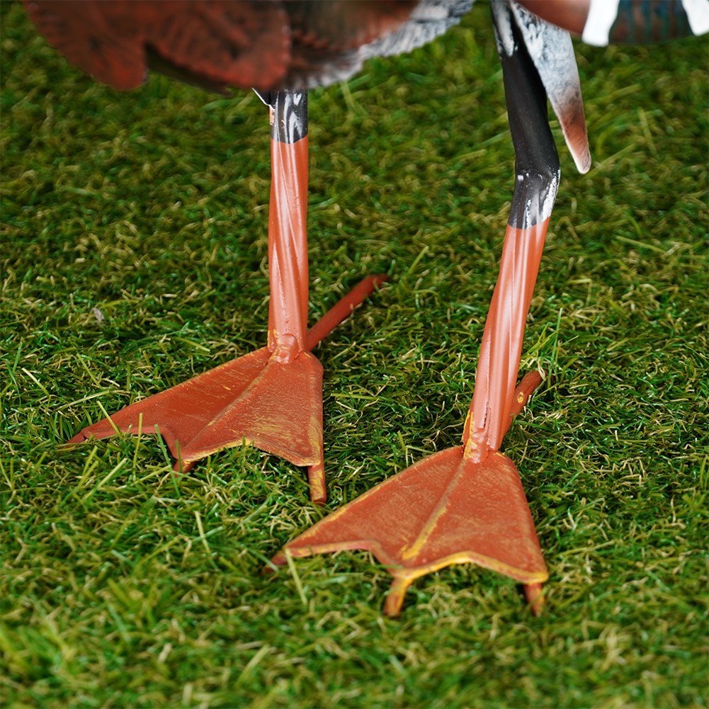 Metal garden duck with vibrant colors for outdoor use