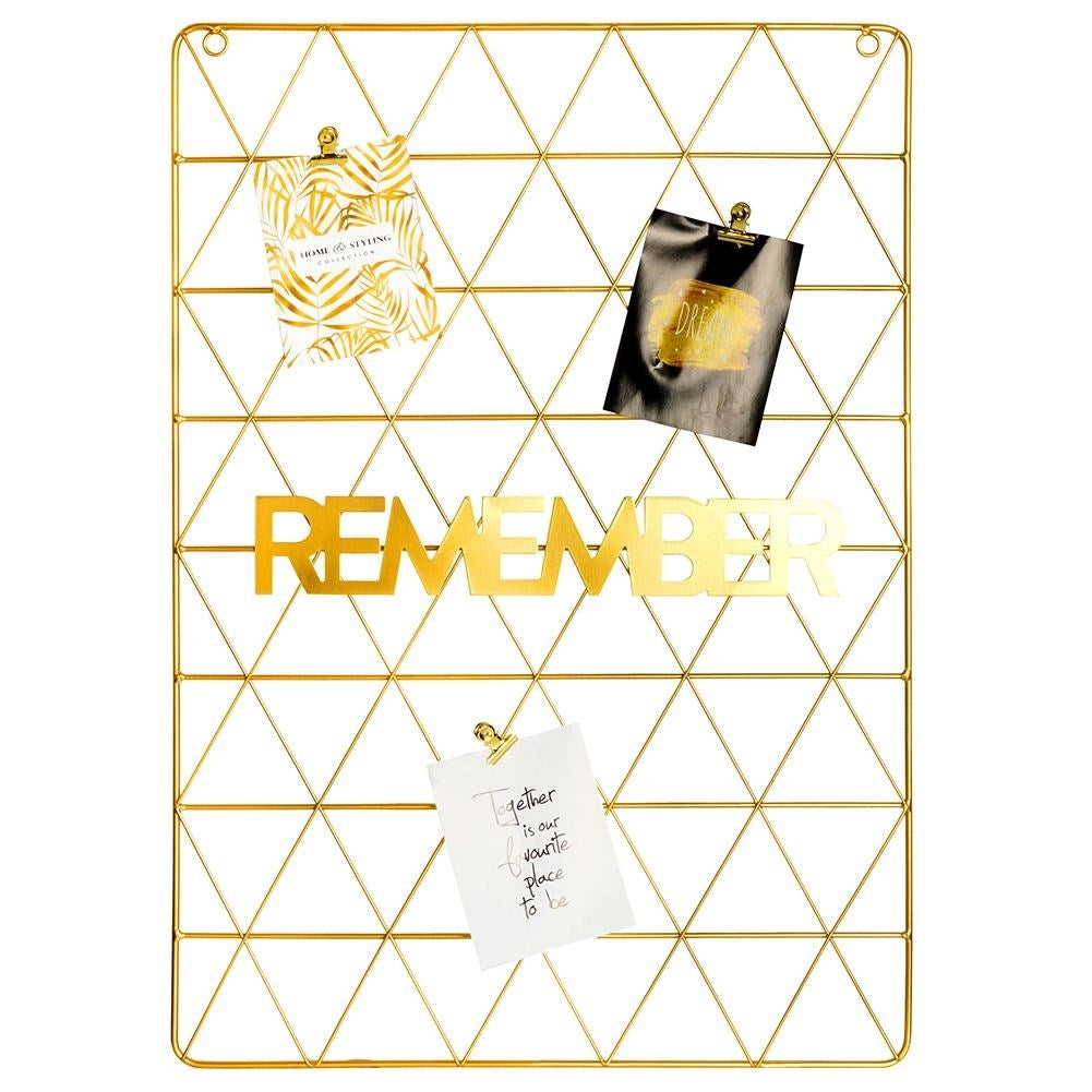 Metal grid gold - hang pictures, notes, recipes