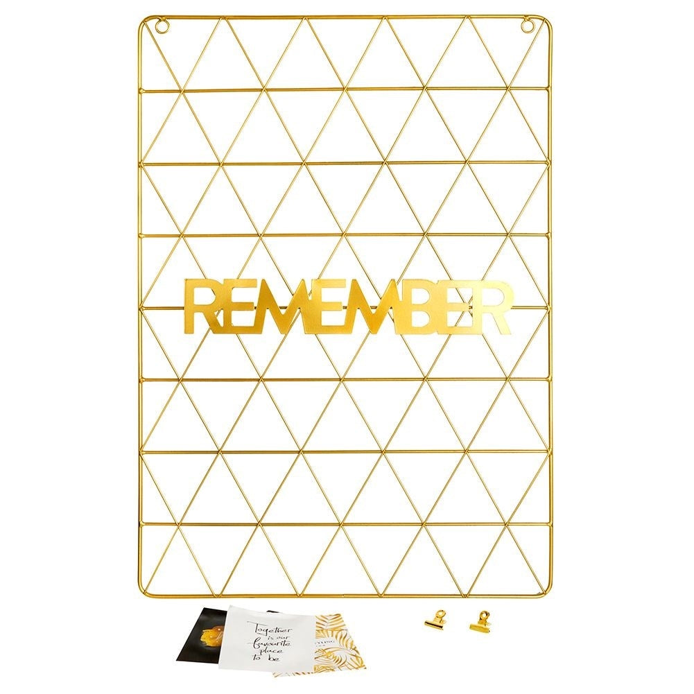 Metal grid gold - hang pictures, notes, recipes