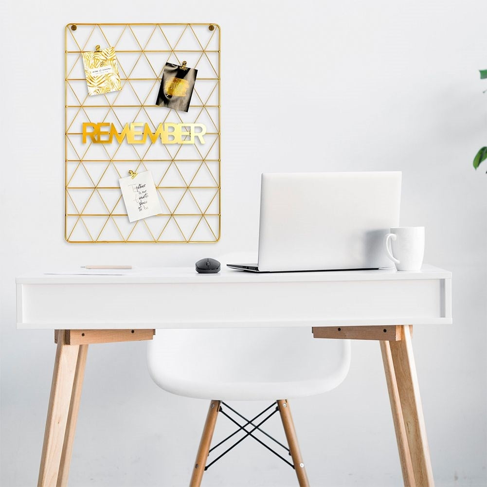 Metal grid gold - hang pictures, notes, recipes