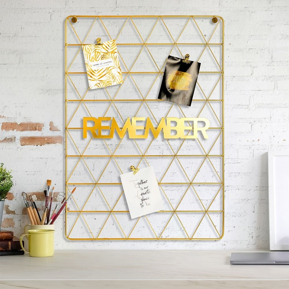 Metal grid gold - hang pictures, notes, recipes