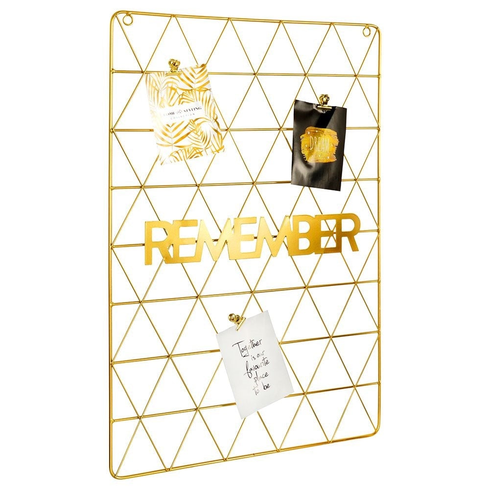 Metal grid gold - hang pictures, notes, recipes