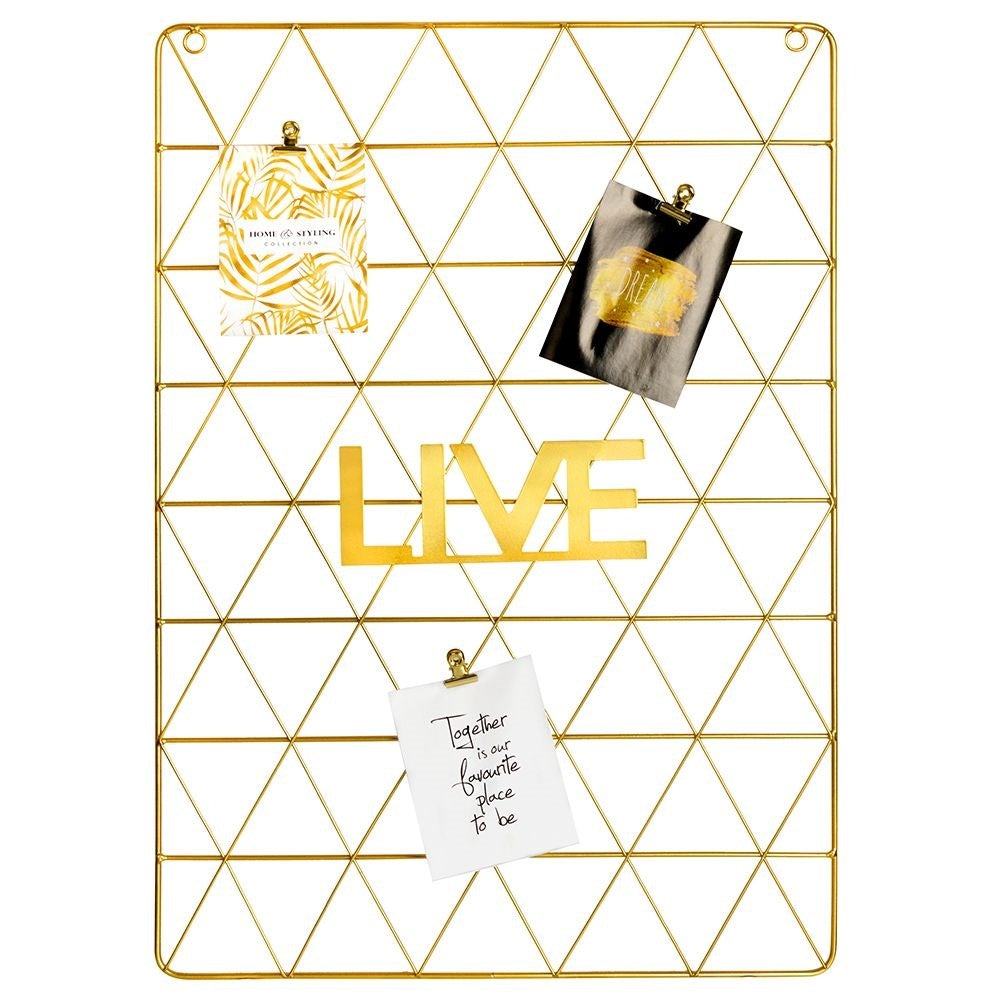 Metal grille in Gold with LIVE Text - Elegant & Versatile