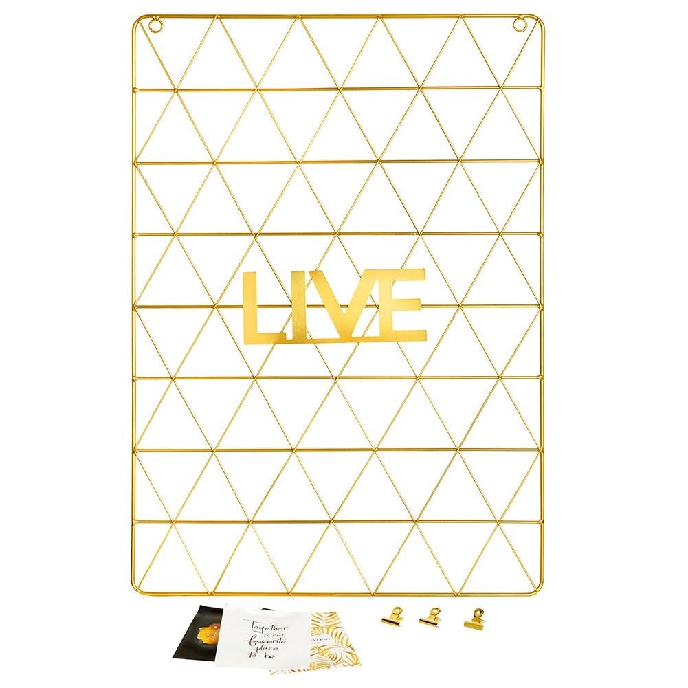 Metal grille in Gold with LIVE Text - Elegant & Versatile