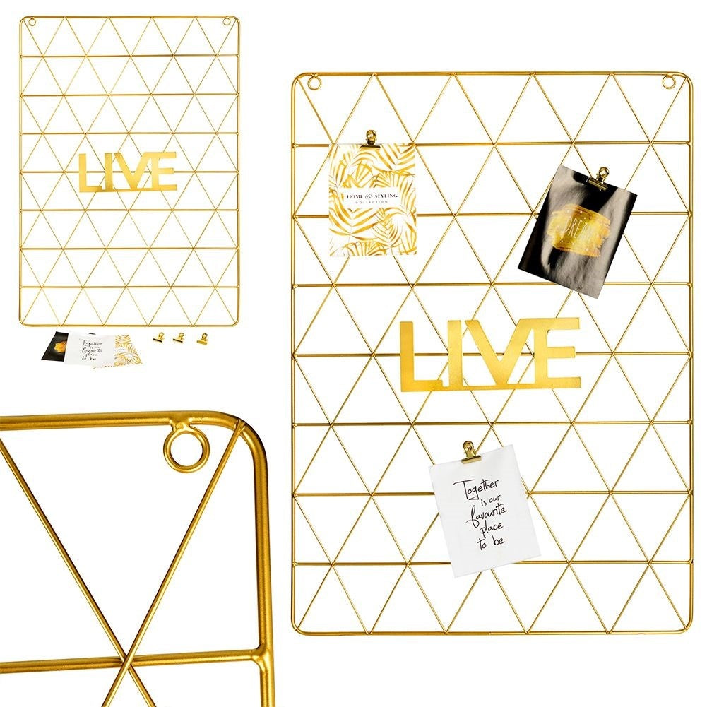 Metal grille in Gold with LIVE Text - Elegant & Versatile