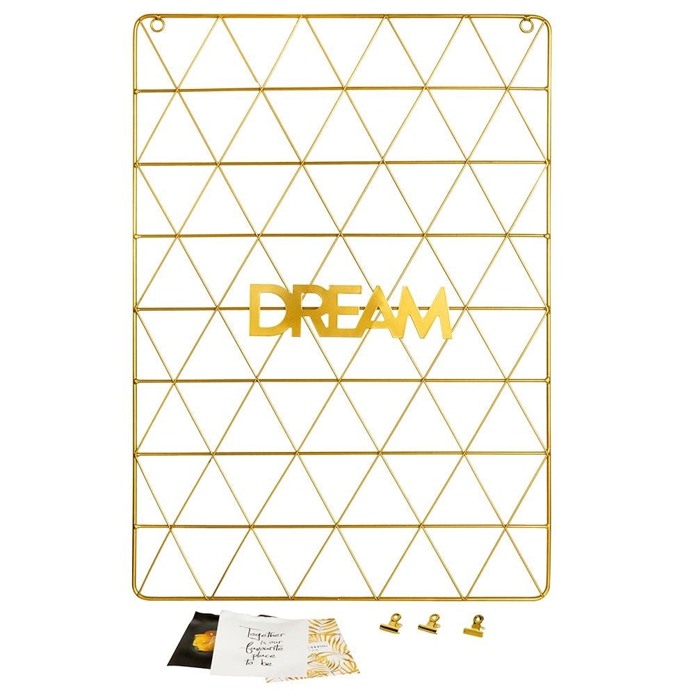 Metal grill in Gold with DREAM text - Elegant & Functional