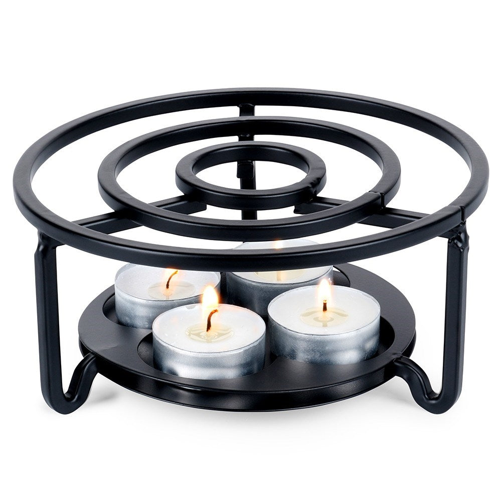 Metal heater for teapots and fondue